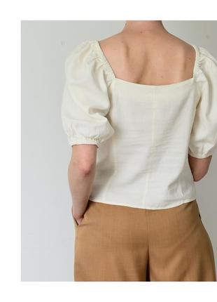 Женская льняная блуза на весну-лето. льняной топ h&m3 фото