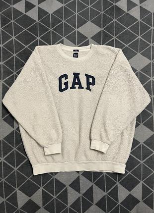 Світшот, кофта, шерпа gap logo sherpa sweatshirt oversize (оригінал)