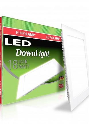 Світлодіодний eurolamp led світильник квадратний downlight 18w