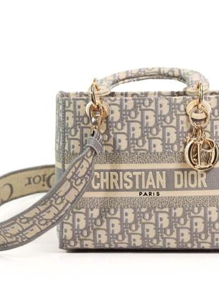 Сумка dior lady d-lite textile gray