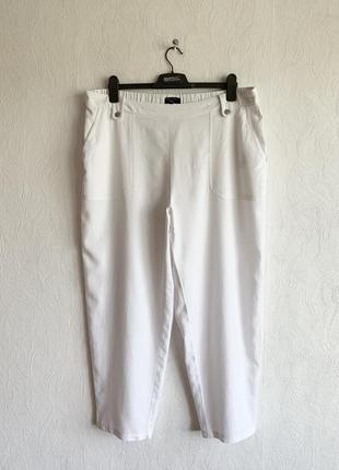 Легкие льняные укороченные брюки1 фото