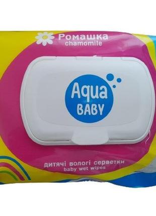 Вологі серветки дитячі тм "aqua baby" с клапаном, 120 шт. з ек...