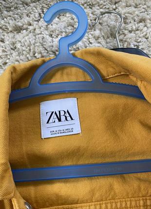 Стильная укороченная джинсовая в горчичном цвете,zara,p.s-m4 фото