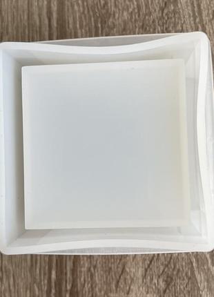 Форма під заливку finding молд стаканчик горщик куб білий силіконовий 10 см x 8.7 см2 фото