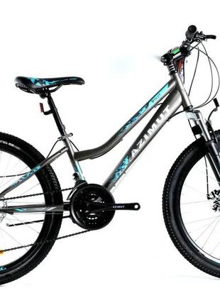 Велосипед azimut 26″ pixel gfrd рама 14, серо-бирюзовый gray-turquoise