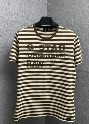 Полосатая футболка от бренда g-star raw