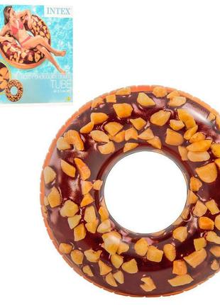 Надувний круг шоколадний пончик 56262 з ремкомплект в наборі