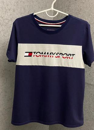 Синяя футболка от бренда tommy hilfiger sport2 фото