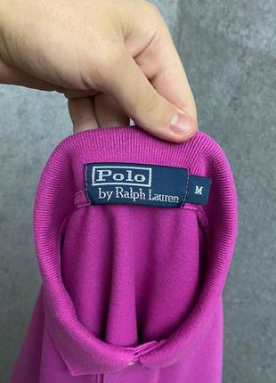 Фіолетова футболка поло від бренда polo ralph lauren5 фото