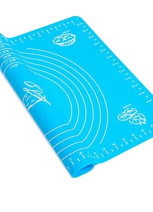 Силіконовий килимок для розкочування тіста 30х40 см блакитний,...2 фото