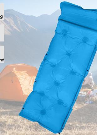 Надувний матрас в палатку "adventuridge" 180х60см синьо-сірий,...1 фото