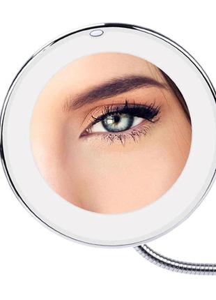 Кругле збільшувальне дзеркало з підсвічуванням для макіяжу fle...2 фото