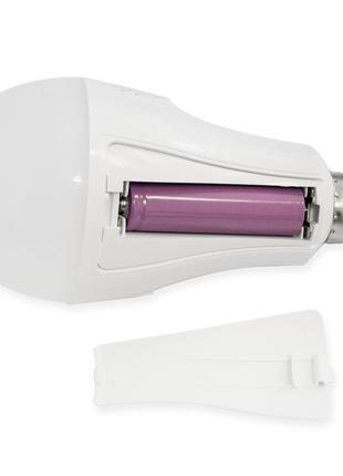 Смарт лампочка з акумулятором led intelligent bulb 20w біла, л...5 фото
