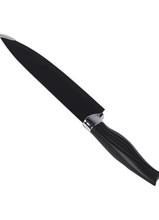 Набір кухонних ножів чорні 6 шт., кухонні ножі, ніж для чищенн...3 фото
