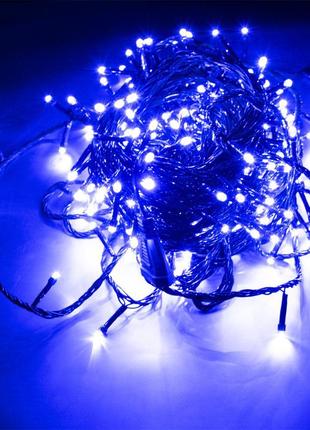 Гірлянда на ялинку "300 led" 17м синя декоративна новорічна гі...2 фото