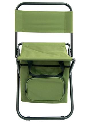 Розкладний стілець туристичний з термосумкою, зелений стільчик...3 фото