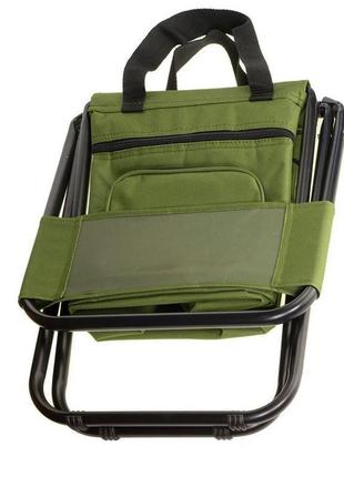 Розкладний стілець туристичний з термосумкою, зелений стільчик...5 фото