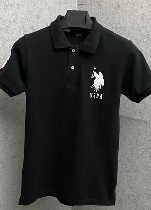 Чорна футболка поло від бренда u.s. polo assn2 фото