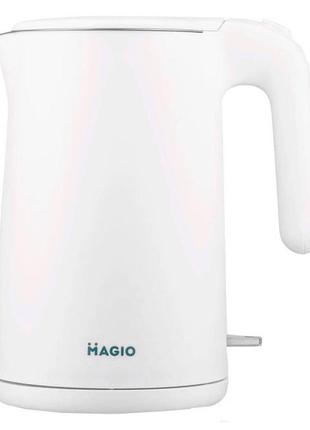 Електрочайник magio mg-106, дисковий 1.5л, стильний електричний чайник, маленький електрочайник