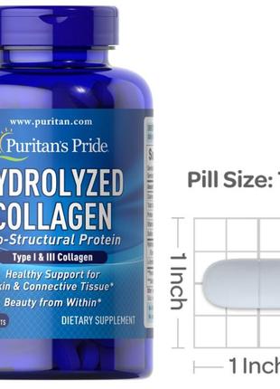 Колаген puritan's pride hydrolyzed collagen 1000 mg 180 капс