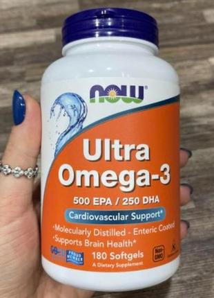 Жирні кислоти омега 3 now ultra omega-3 180 кап риб'ячий жир