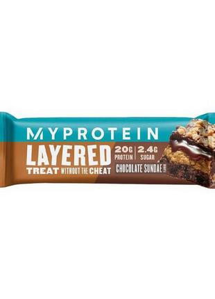 Протеїновий батончик myprotein layered 60 г chocolate sundae