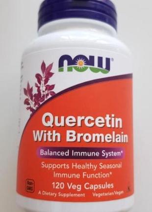 Кверцетин і бромелайн now foods quercetin with bromelain 120 капс