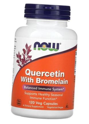 Кверцетин і бромелайн now foods quercetin with bromelain 120 капс4 фото