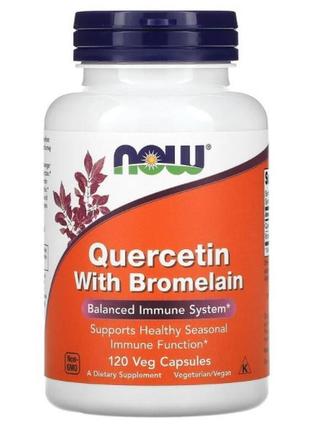 Кверцетин і бромелайн now foods quercetin with bromelain 120 капс6 фото