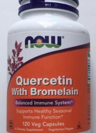 Кверцетин і бромелайн now foods quercetin with bromelain 120 капс7 фото