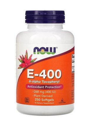 Вітамін е now foods e-400 d-alpha tocopheryl 250 капсул4 фото