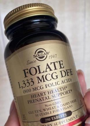 Фолієва кислота фолат солгар solgar folate 1,333 mcg dfe (foli...