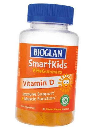 Дитячий вітамін д3 bioglan smartkids vitamin d 30 gummies цитрус