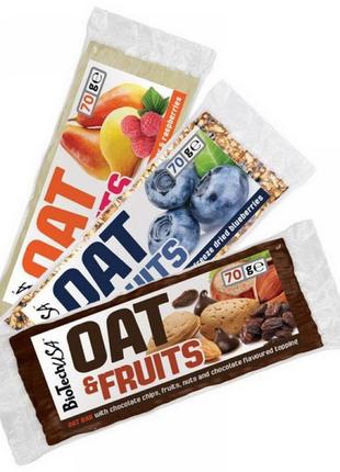 Протеїновий батончик biotech oat and fruits 70 г