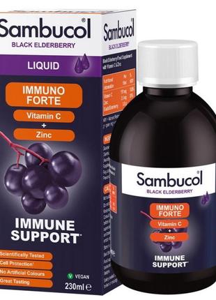 Чорна бузина з вітаміном с та цинком sambucol immuno forte + v...