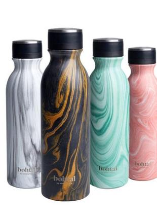 Термос металевий smartshake bohtal insulated flask pink marble...3 фото