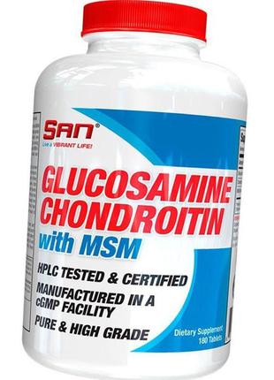 Для суглобів і зв'язок san glucosamine chondroitin msm 180 таб2 фото