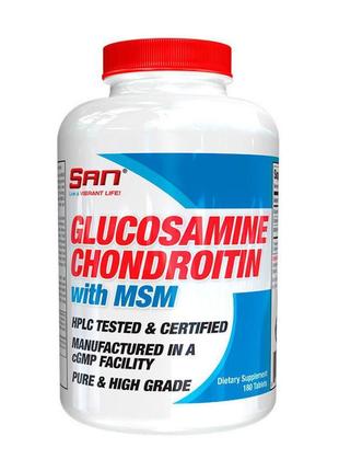 Для суглобів і зв'язок san glucosamine chondroitin msm 180 таб3 фото