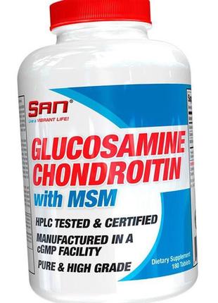 Для суглобів і зв'язок san glucosamine chondroitin msm 180 таб4 фото