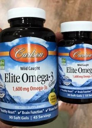 Жирні кислоти омега 3 carlson labs elite omega 3 90 + 30 капс ...