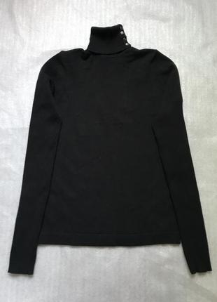 Гольф водолазка жіночий bershka  чорний з ґудзиками на комірі4 фото