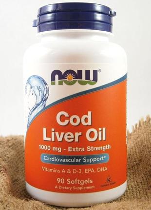 Масло печінки тріски now cod liver oil 90 капс гел3 фото