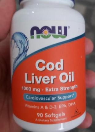 Масло печінки тріски now cod liver oil 90 капс гел9 фото