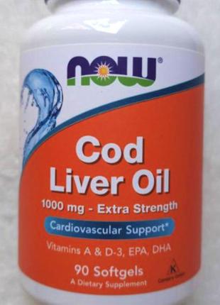 Масло печінки тріски now cod liver oil 90 капс гел10 фото