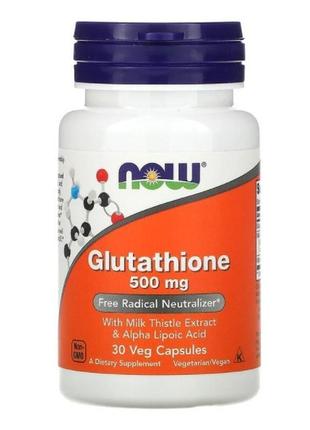 Глутатіон now foods glutathione 500 mg 30 капсул веган4 фото