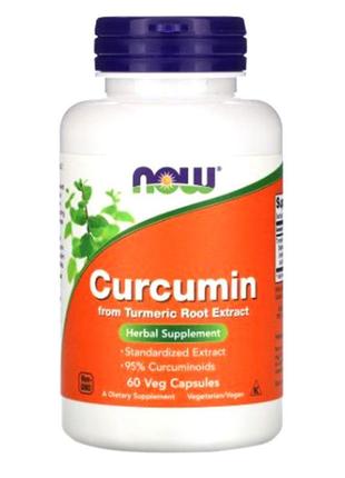 Екстракт кореня куркуми now foods curcumin 60 капсул куркумін6 фото