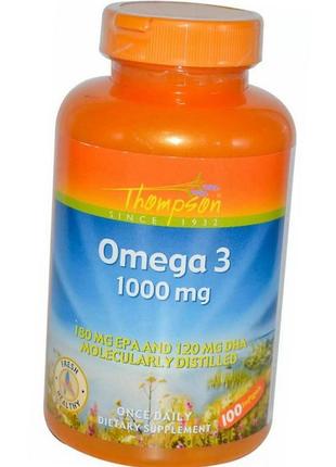 Омега 3 thompson omega 3 1000 mg 100 sgels жирні кислоти риб'я...