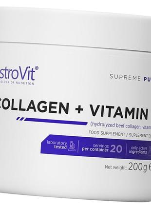 Колаген вітамін с ostrovit collagen + vitamin c 200 г топ продаж