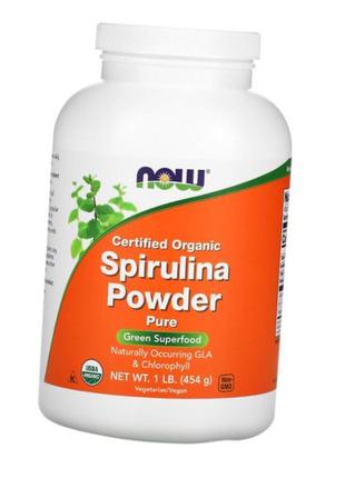 Спіруліна now foods organic spirulina powder 454 г