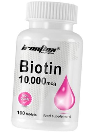 Біотин для волосся ironflex biotin 10,000 mcg 100 tab